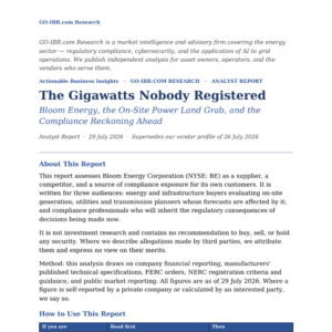 Bloom Energy Analyst Report cover, GO-IBR.com Research